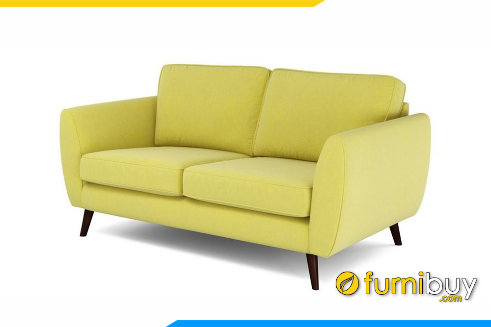 Ghế sofa văng nỉ với thiết kế chân đế gỗ cao thanh thoát
