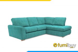 Mẫu ghế sofa góc hiện đại với gam màu xanh trẻ trung