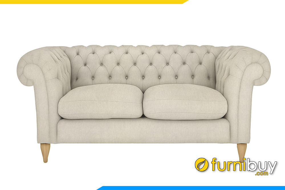 Mẫu sofa văng nỉ màu xám trắng FB20054