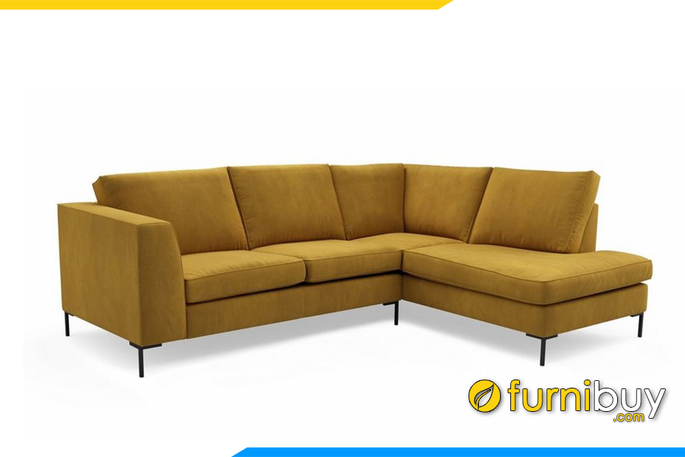 Ghế sofa nỉ F20010 được thiết kế kiểu dáng góc kết hợp chân đế cao
