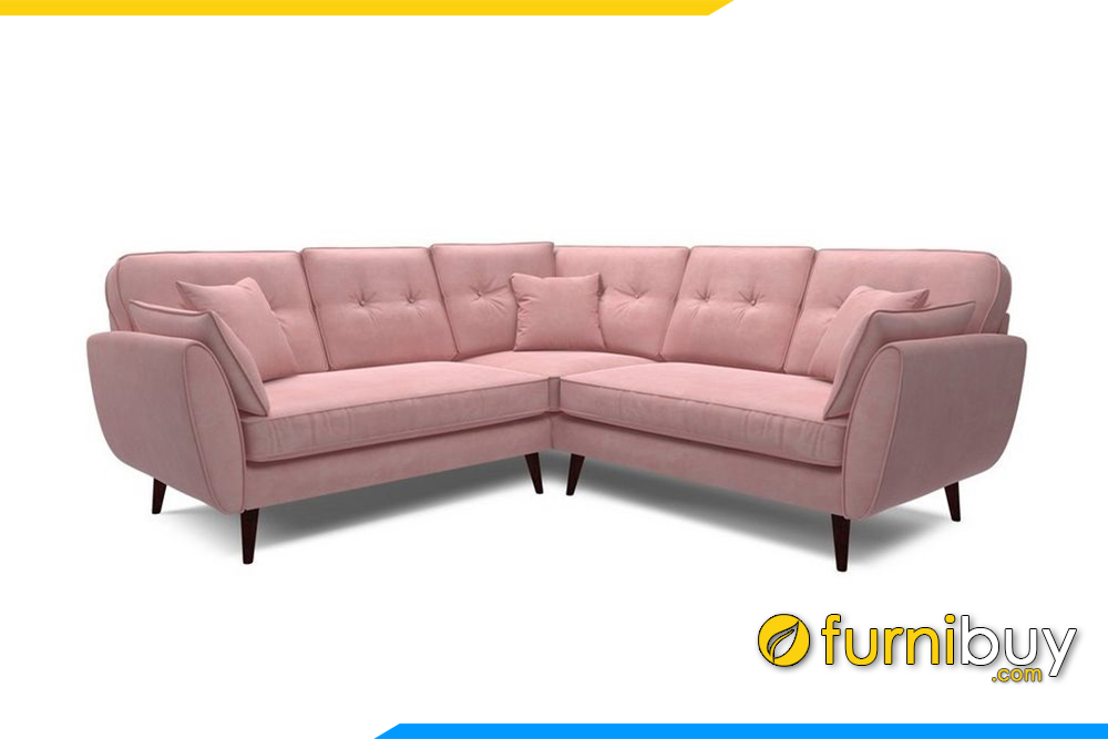 Ghế sofa góc FB20019 với gam màu hồng ấm áp rất được những bạn nữ yêu thích