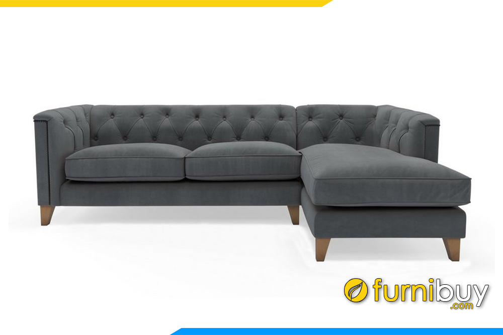 Ghế sofa góc nỉ với phần nệm ngồi được thiết kế tháo rời tiện cho việc vệ sinh sofa