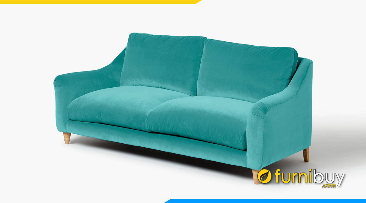Sofa nỉ màu xanh kê phòng ngủ