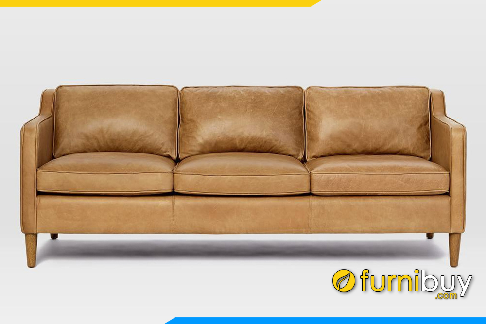 Mẫu ghế sofa với gam màu da bò cho phòng khách sang trọng FB20112