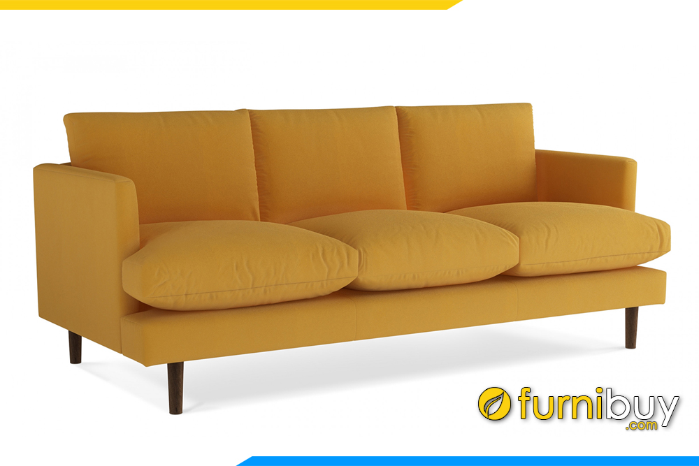 Ghế sofa được thiết kế chân đế gỗ cao làm tôn dáng sofa thêm bắt mắt hơn
