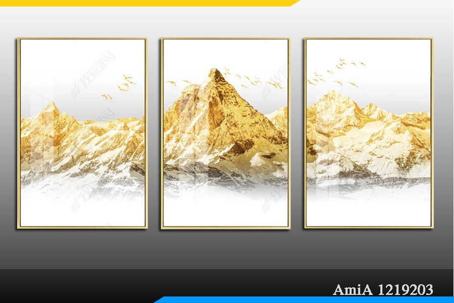Tranh khổ nhỏ núi vàng phù hợp cho trang trí phòng khách nhỏ AmiA 1219203