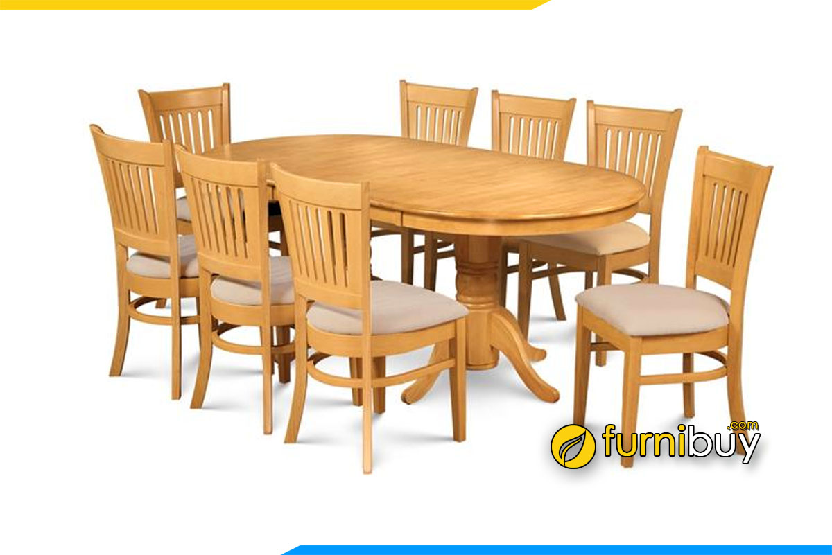 Hình ảnh Bộ bàn ăn 8 ghế oval cho gia đình đẹp
