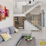 Hình ảnh tranh treo phòng khách nhà ống, nhà phố đẹp hiện đại