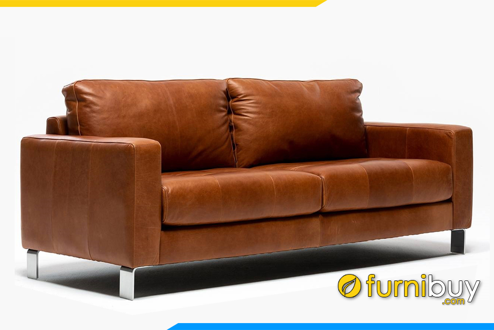 Ghế sofa được bọc chất liệu da cao cấp, giúp chống thấm nước dễ dàng vệ sinh bề mặt ghế khi bị bẩn