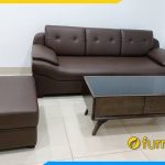 Mau 1 anh thuc te sofa da vang 099 va ban tra hai ngan mat kinh mdf