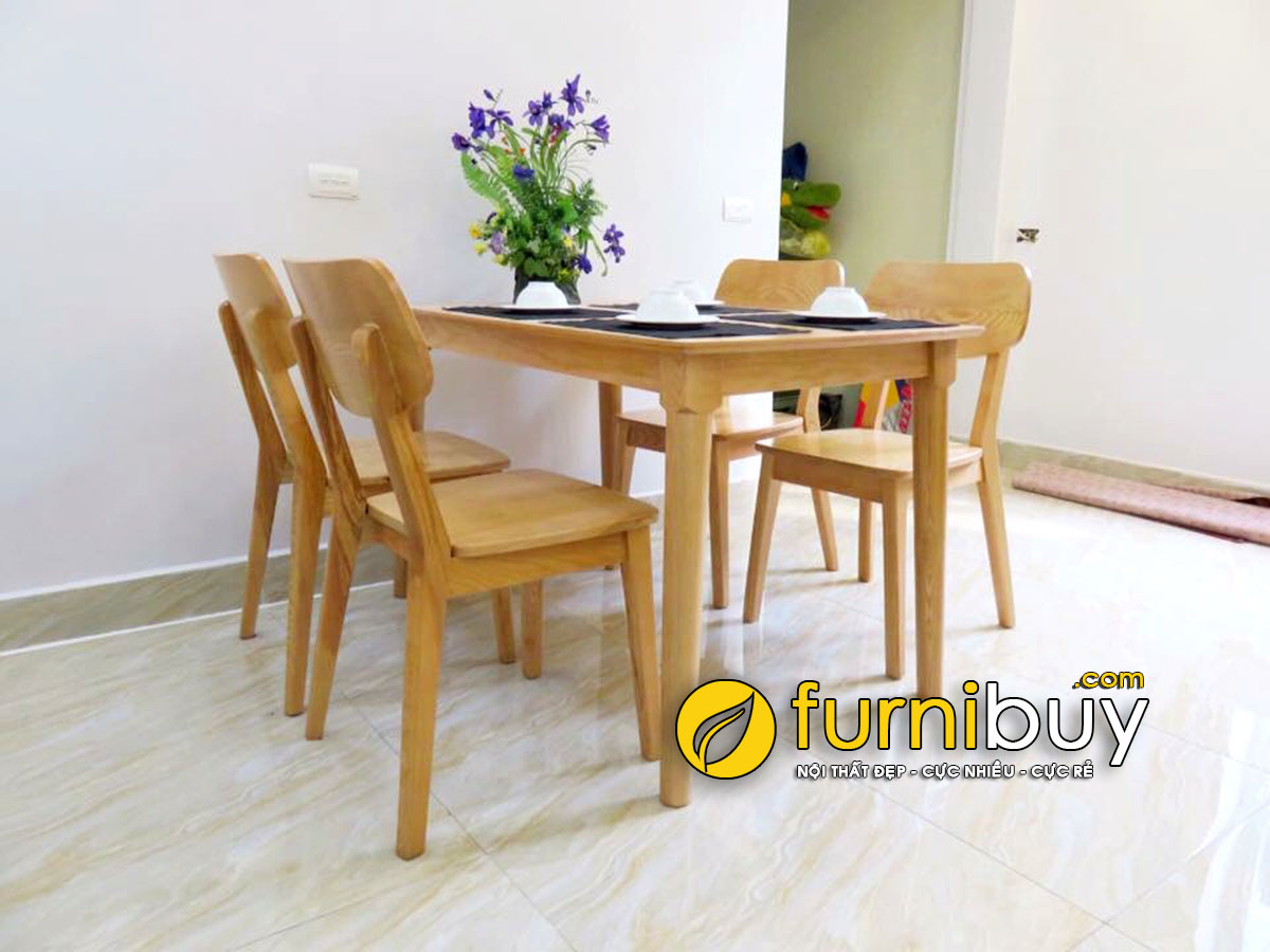 Mẫu bàn ăn nhỏ 4 ghế tiết kiệm diện tích BA031