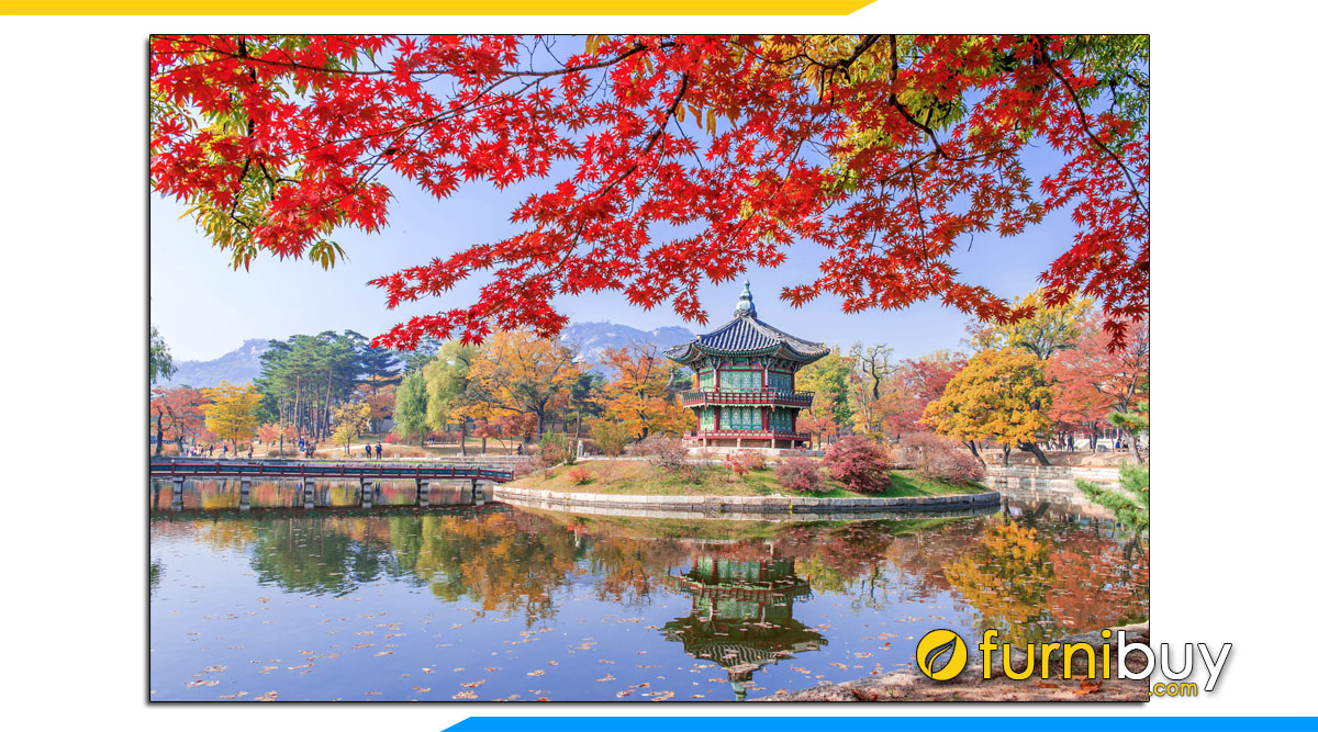 Tranh phong cảnh cũng điện Gyeongbokgung mùa thu Hàn Quốc AmiA 1545 | Nội  thất FurniBuy