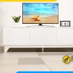Ảnh kệ tivi phòng khách nhỏ màu trắng đẹp