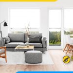 Bộ bàn ghế ăn kết hợp ghế sofa nỉ phòng khách