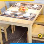 Bộ bàn ghế ăn cherry gỗ sồi hiện đại đẹp