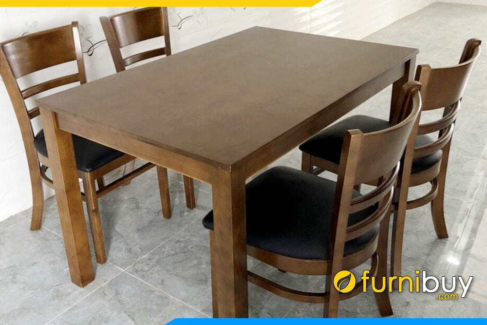 Ảnh bộ bàn ăn Cabin 4 ghế màu óc chó đẹp
