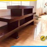 Ảnh kệ tivi 3 tầng gỗ Bằng Lăng đá sơn giả cổ