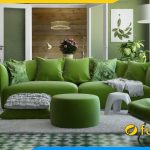 ghe sofa phong khach cho nguoi menh moc mau xanh