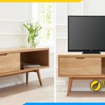 Hình ảnh Mẫu kệ tivi gỗ sồi nga đơn giản kích thước 1m8