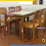 Ảnh Kích thước bàn ăn 6 ghế chữ nhật chuẩn