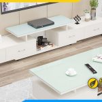 Mẫu kệ tivi kính gỗ đẹp hiện đại