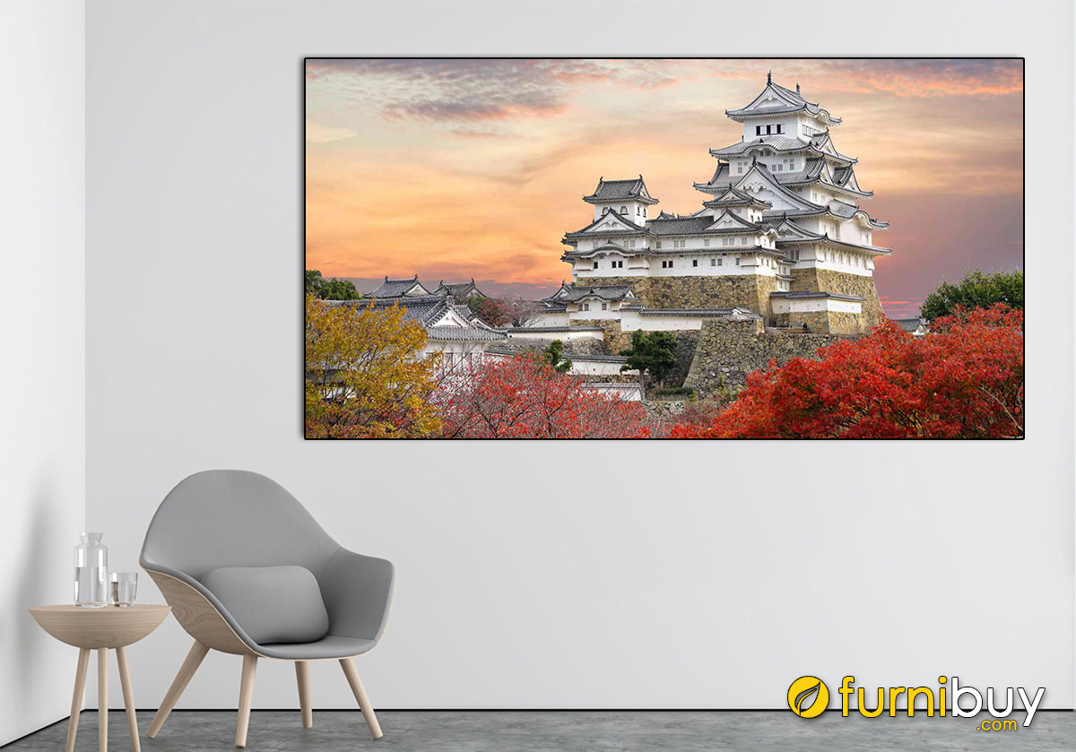Hình ảnh Tranh lâu đài Himeji treo tường đẹp sang trọng