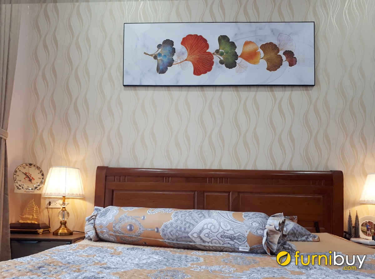 Hình ảnh Tranh ngang treo phòng ngủ nhà khách hàng đẹp sang trọng