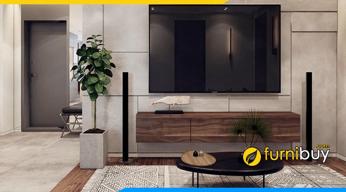 Bài trí kệ tivi và bàn trà nhỏ gọn cho phòng khách đẹp