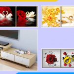 Bài trí kệ tv phòng ngủ bằng tranh treo tường