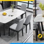 Bộ bàn ghế ăn mặt đá nhập khẩu được ưa chuộng