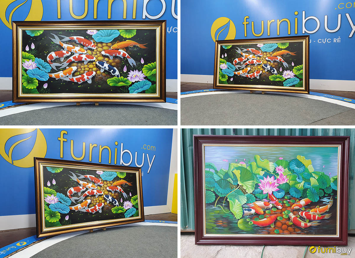 Hình ảnh Các mẫu tranh cửu ngư quần hội tại cửa hàng tranh Furnibuy