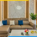 ghe sofa goc boc da cao cap ke phong khach nha pho