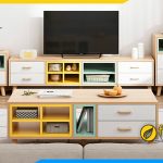 Hình ảnh Kệ tivi kết hợp tủ trang trí và bàn trà đẹp