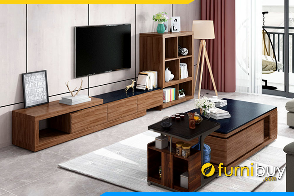 Hình ảnh Kệ tv kết hợp bàn trà thông minh kiểu dáng hiện đại