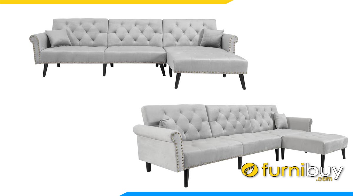 sofa goc chu l ket hop giuong da nang boc ni
