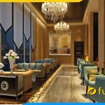 sofa vang tan co dien ke quan cafe