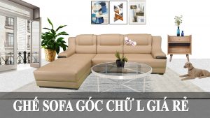 Bộ ghế sofa da chữ L phòng khách giá rẻ fb 081003