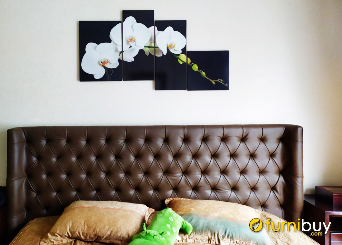 Hình ảnh Tranh nhành lan trắng treo tường phòng ngủ đẹp sang trọng