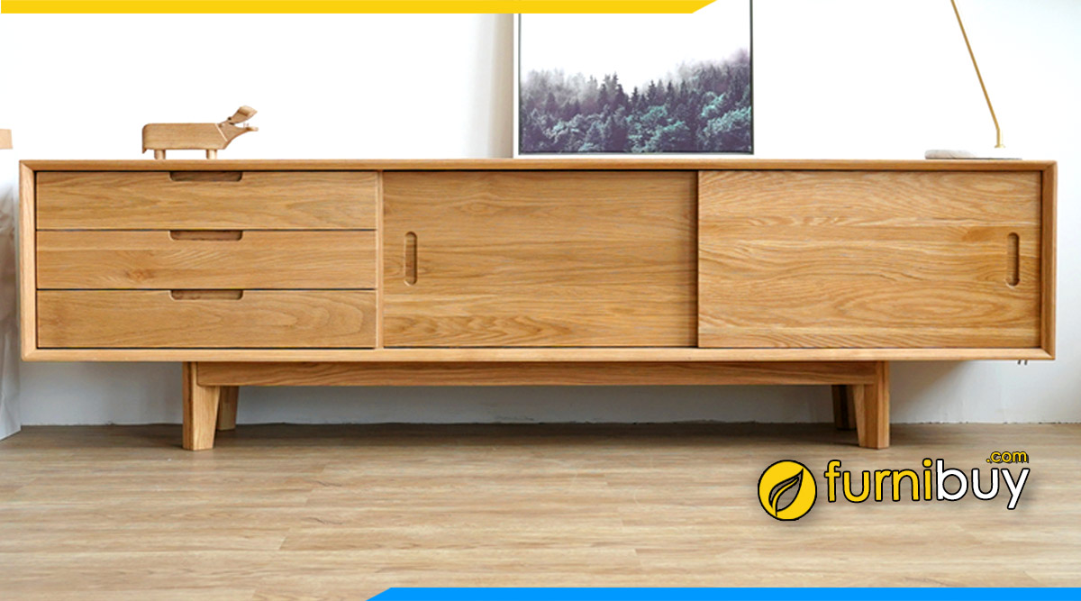 Tủ gỗ tivi 2m2 đẹp hiện đại cho phòng khách