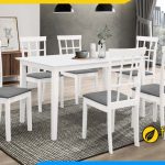 Hình ảnh bàn ghế ăn 6 chỗ màu trắng hiện đại