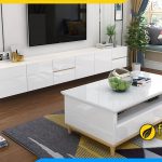 Hình ảnh bộ kệ tivi gắn tường gỗ MDF An Cường
