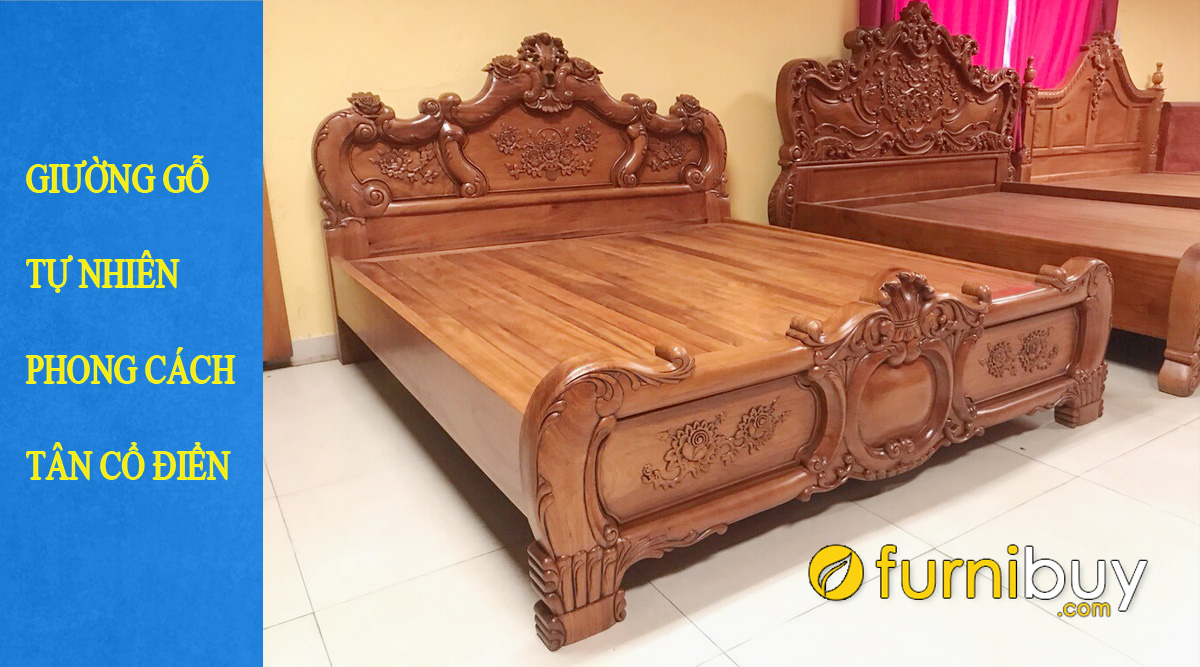 Nếu bạn đang tìm kiếm một kiểu dáng giường tân cổ điển với vẻ đẹp tự nhiên của gỗ, thì hãy tham khảo ngay thiết kế mới nhất của chúng tôi. Giường ngủ tân cổ điển gỗ tự nhiên sẽ đem đến cho bạn không gian phòng ngủ sang trọng và đẳng cấp, tốt cho sức khỏe và giấc ngủ ngon.