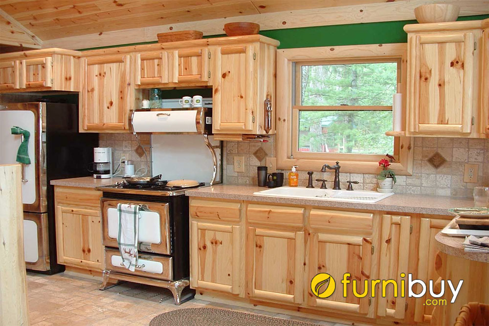 Tủ bếp gỗ thông giá rẻ dùng có bền không? | Nội thất FurniBuy