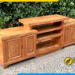 Hình ảnh Mẫu kệ tivi gỗ hương xám phòng khách đẹp