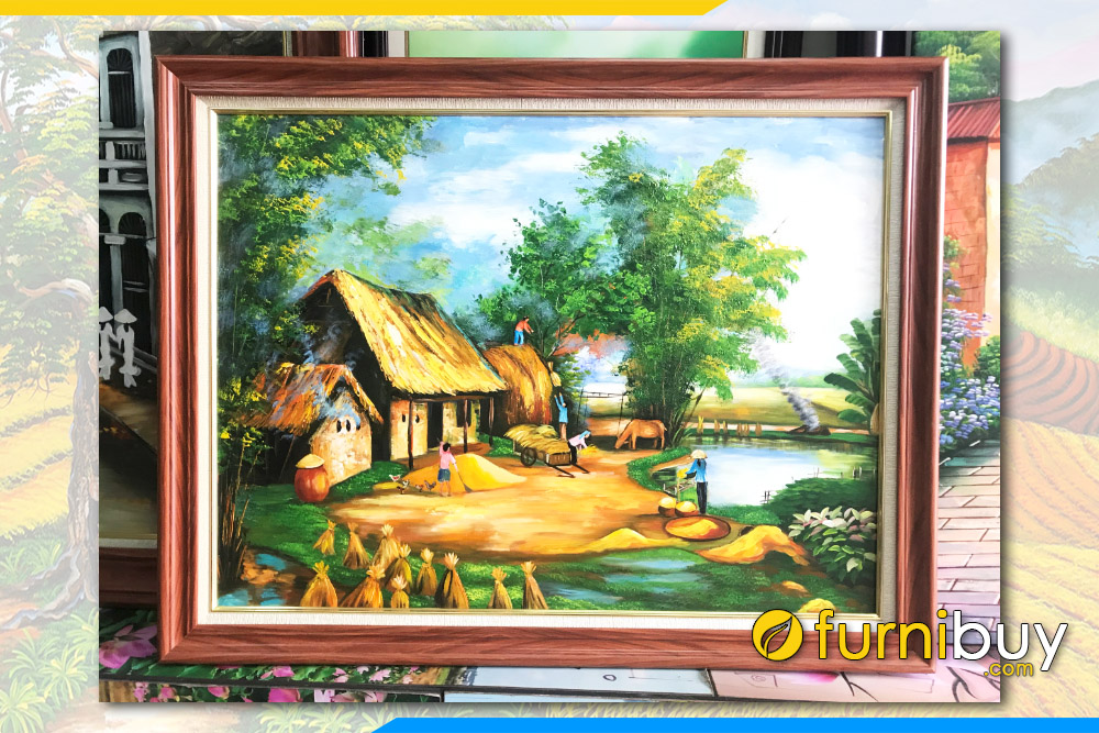 Tranh cao lua tren san o vung que nong thon TSD 472
