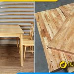 Hình ảnh bộ bàn ăn 4 ghế gỗ cao su giá rẻ