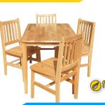 Hình ảnh Bộ bàn ăn 4 ghế gỗ cao su giá rẻ dưới 4 triệu