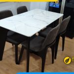 Hình ảnh Bộ bàn ăn 4 ghế gỗ sồi mặt đá chung cư