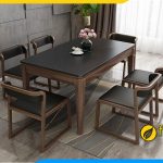 Hình ảnh Bộ bàn ăn gỗ 6 ghế cao cấp phong cách Bắc Âu hiện đại