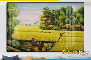 Tranh gia son dau gat lua tren dong